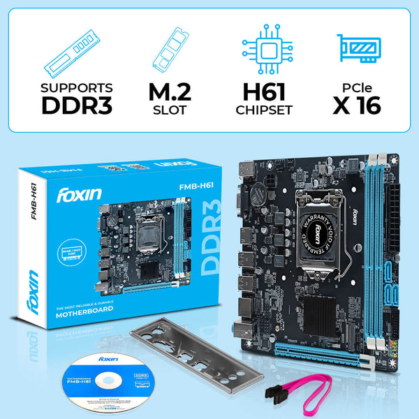 FOXIN H61 Motherboard PRIME LGA 1155 Socket with H4611 Chipset - Main Image