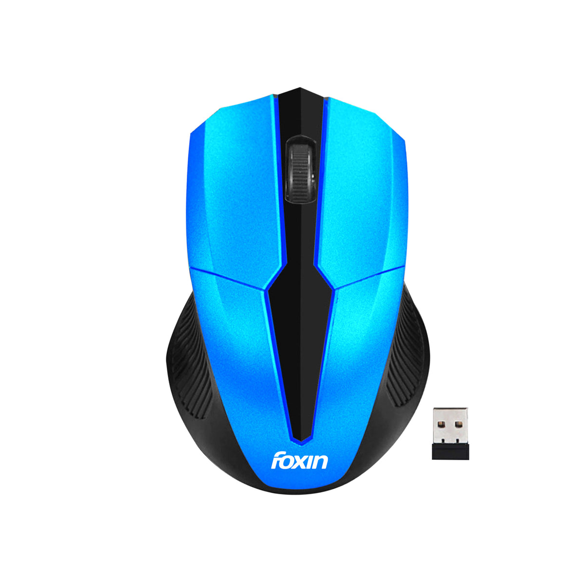 Foxin FWM-9099 Elite BlueOptical Mouse with 2.4GHz Wireless Technology, Nano USB Receiver, 1600 DPI Sensor, Durable Design