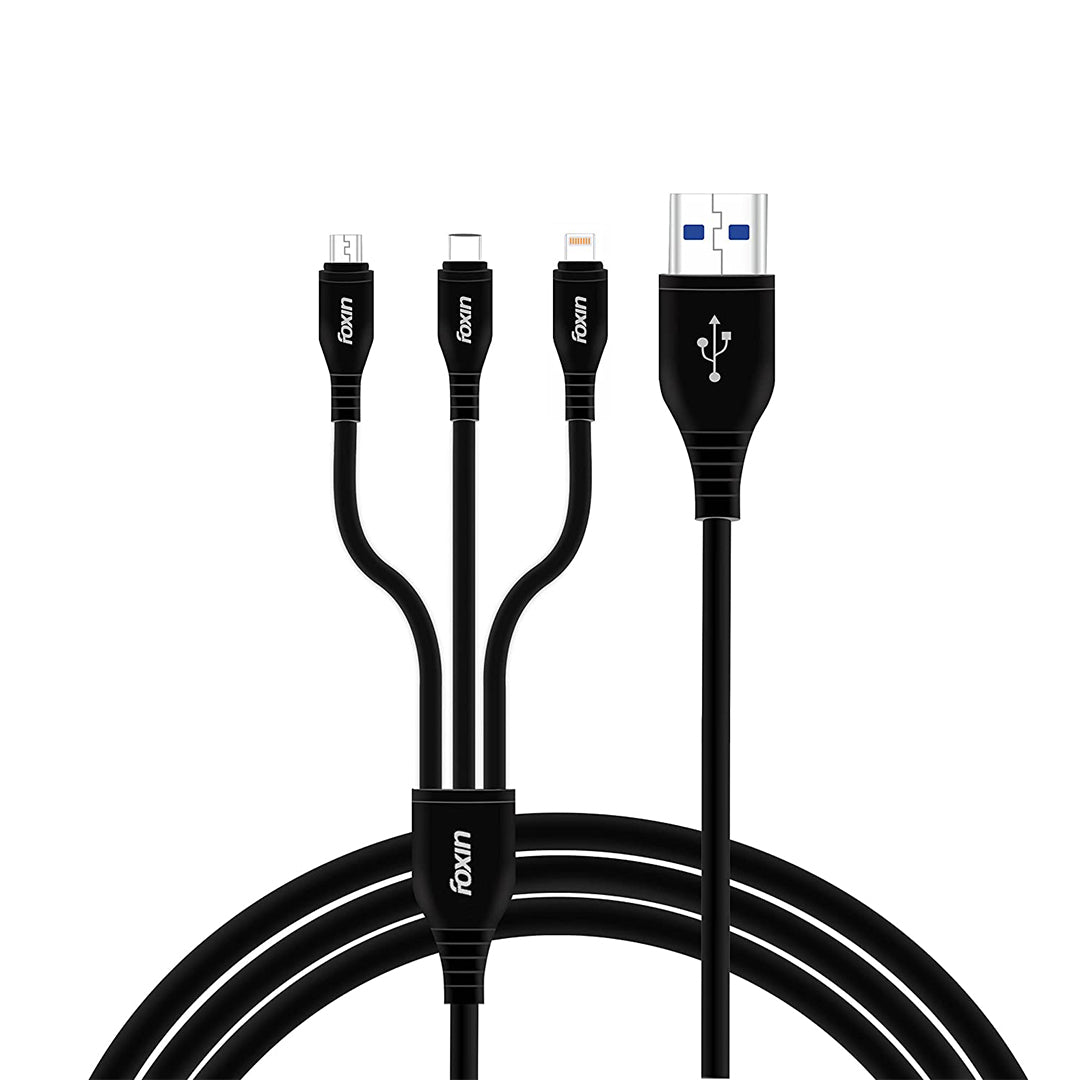 Foxin MAC11 3 in 1 Parallel cable (Black) (FOXUSC0109)