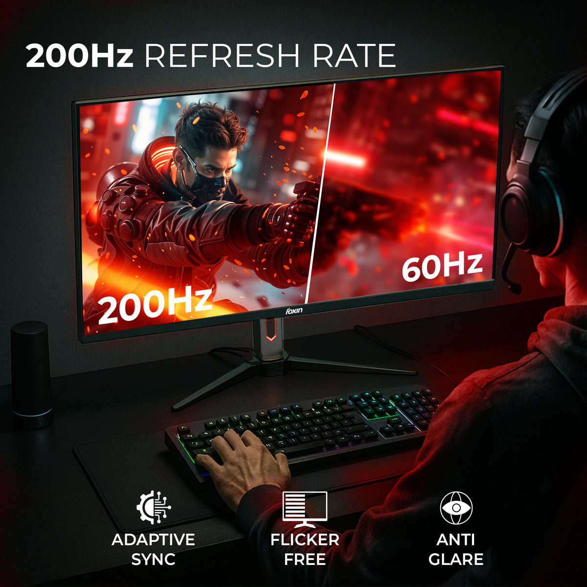 Buy Foxin Phantom Pro 27 Inch 200Hz Curved Gaming Monitor | 1500R