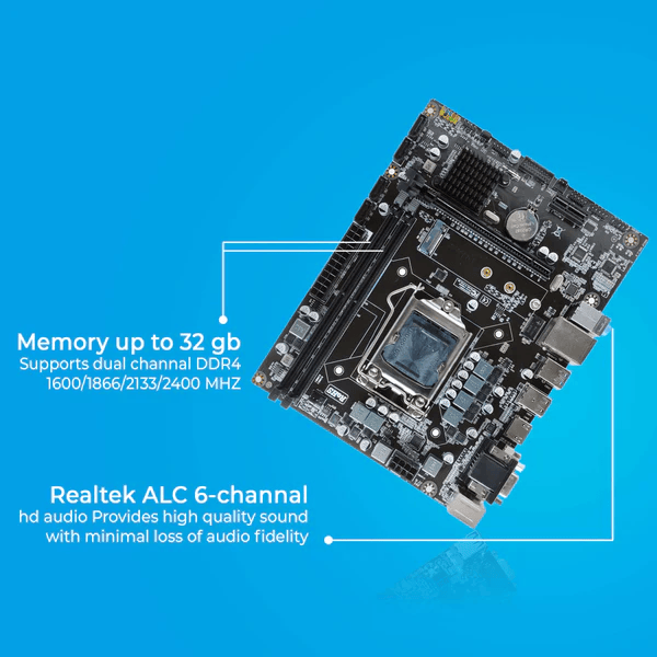 Foxin FMB H310 PRIME Motherboard -with H310 Chipset | Dual Channel DDR4 Max Memory Upto 32GB (16GB x 2) | NVME Port | Supports Intel 14nm CPUs (LGA1151) 6/7/8/9th