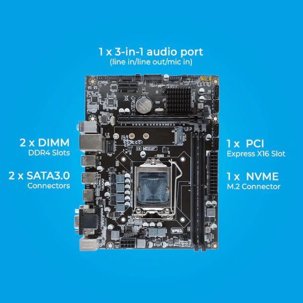 Foxin FMB H310 PRIME Motherboard -with H310 Chipset | Dual Channel DDR4 Max Memory Upto 32GB (16GB x 2) | NVME Port | Supports Intel 14nm CPUs (LGA1151) 6/7/8/9th