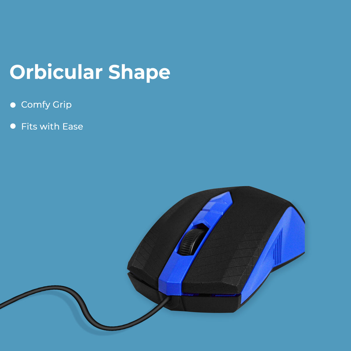 Foxin Smart Blue Wired Mouse