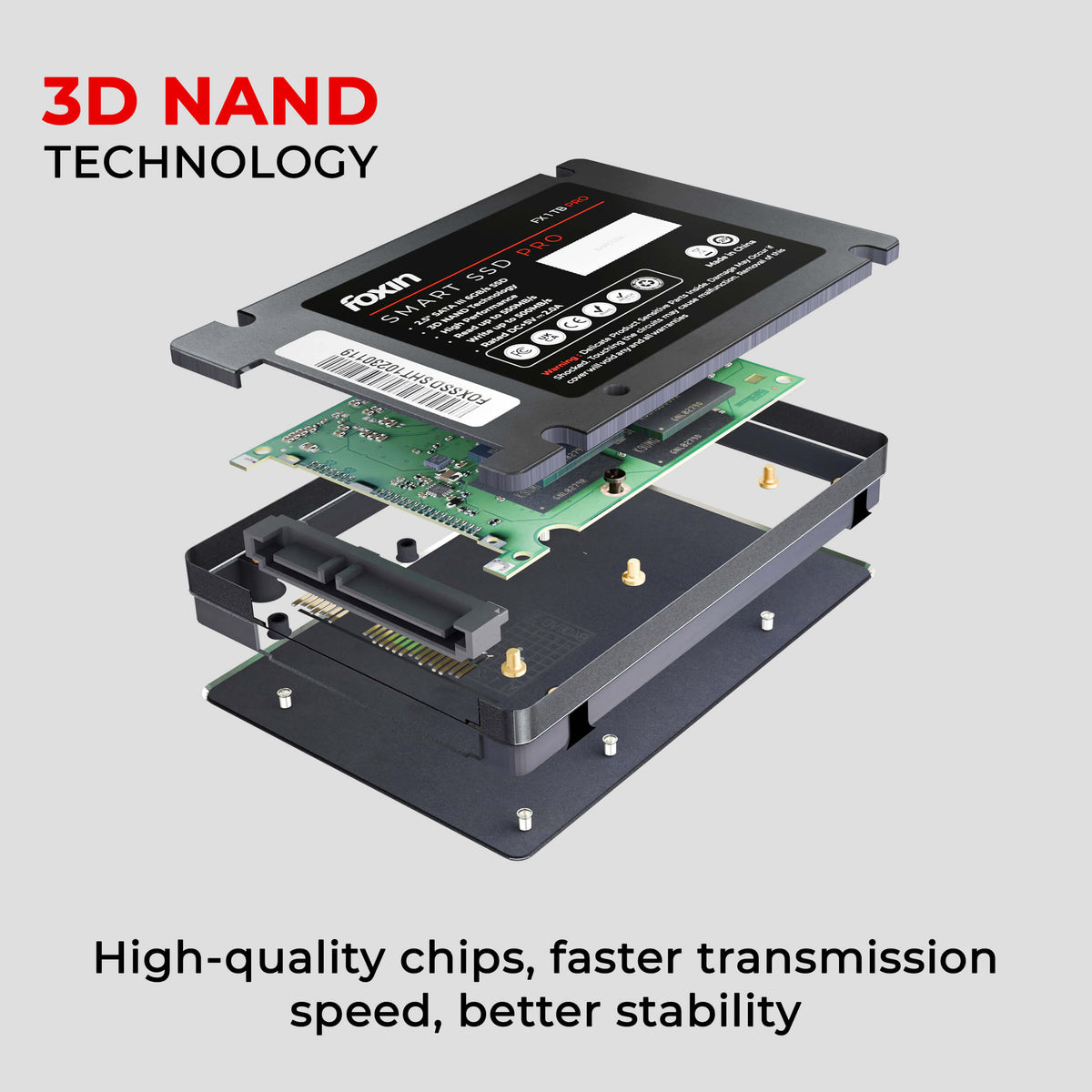 Foxin FX 1 TB PRO SSD with TLC 3D NAND Technology &amp; 2.5 Inch SATA III 6GB/S Speed Internal Solid State Drive