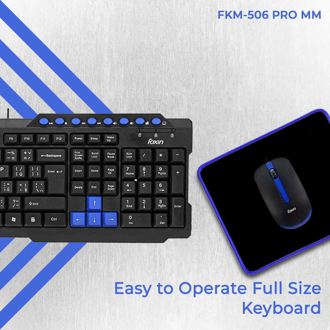 Foxin FKM 506 PRO Wired Multimedia Keyboard and Mouse Combo