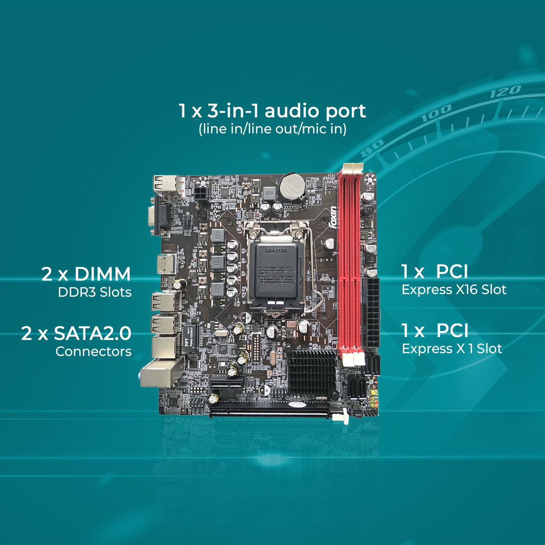 Foxin FMB-H61 PRIME Motherboard - LGA 1155 Socket with H4611 Chipset | Dual Channel DDR3 Max Memory Upto 16GB (8 GB x 2) RAM | CPU Supports LGA1155 Socket i3/i5/i7 series CPU | NVME Port