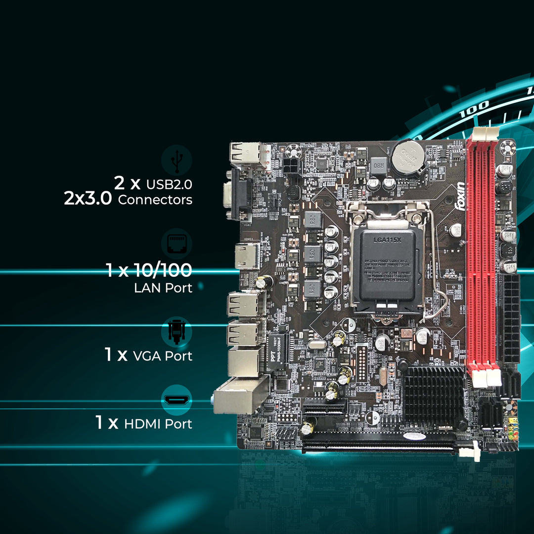 Foxin FMB-H61 PRIME Motherboard - LGA 1155 Socket with H4611 Chipset | Dual Channel DDR3 Max Memory Upto 16GB (8 GB x 2) RAM | CPU Supports LGA1155 Socket i3/i5/i7 series CPU | NVME Port