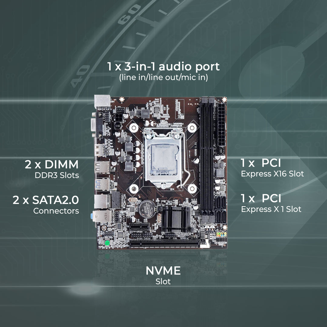 Foxin FMB-H81 PRIME Motherboard - LGA 1150 Socket with H81 Chipset | Dual Channel DDR3 Max Memory Upto 16GB (8 GB x 2) RAM | NVME NGFF Port