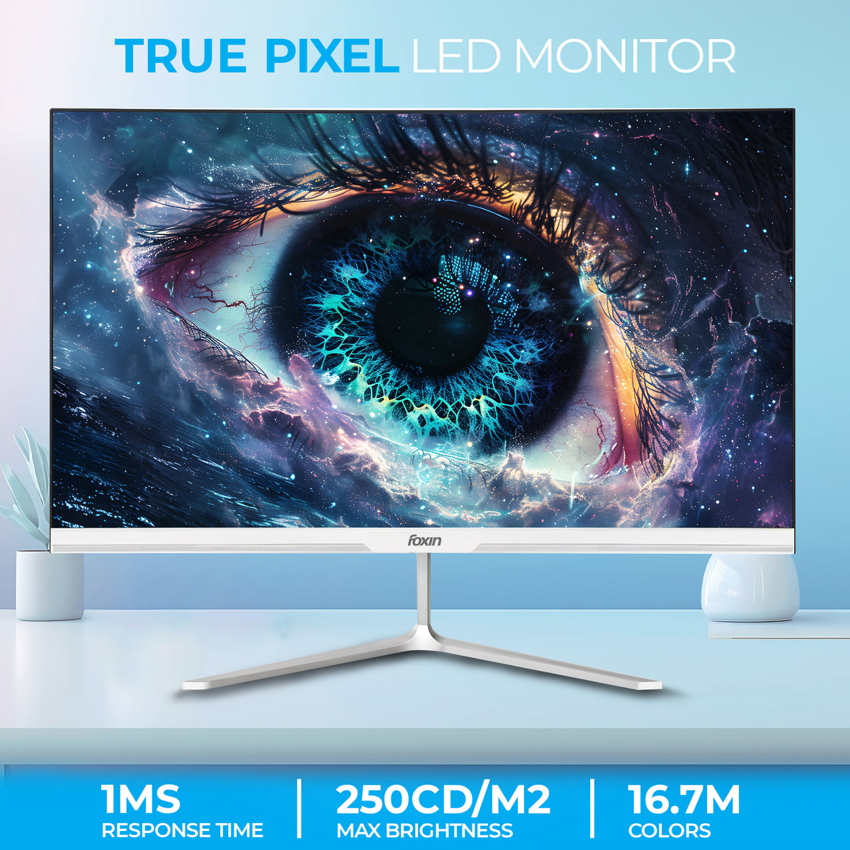 Foxin 27 Inch Full HD LED Monitor (1920 x 1080) Elite Series | IPS Panel | 100Hz | TRUE PIXEL | Anti-Glare &amp; Flicker Free | Bezel-Less | 16.7 Million Colors | 3 Years Warranty