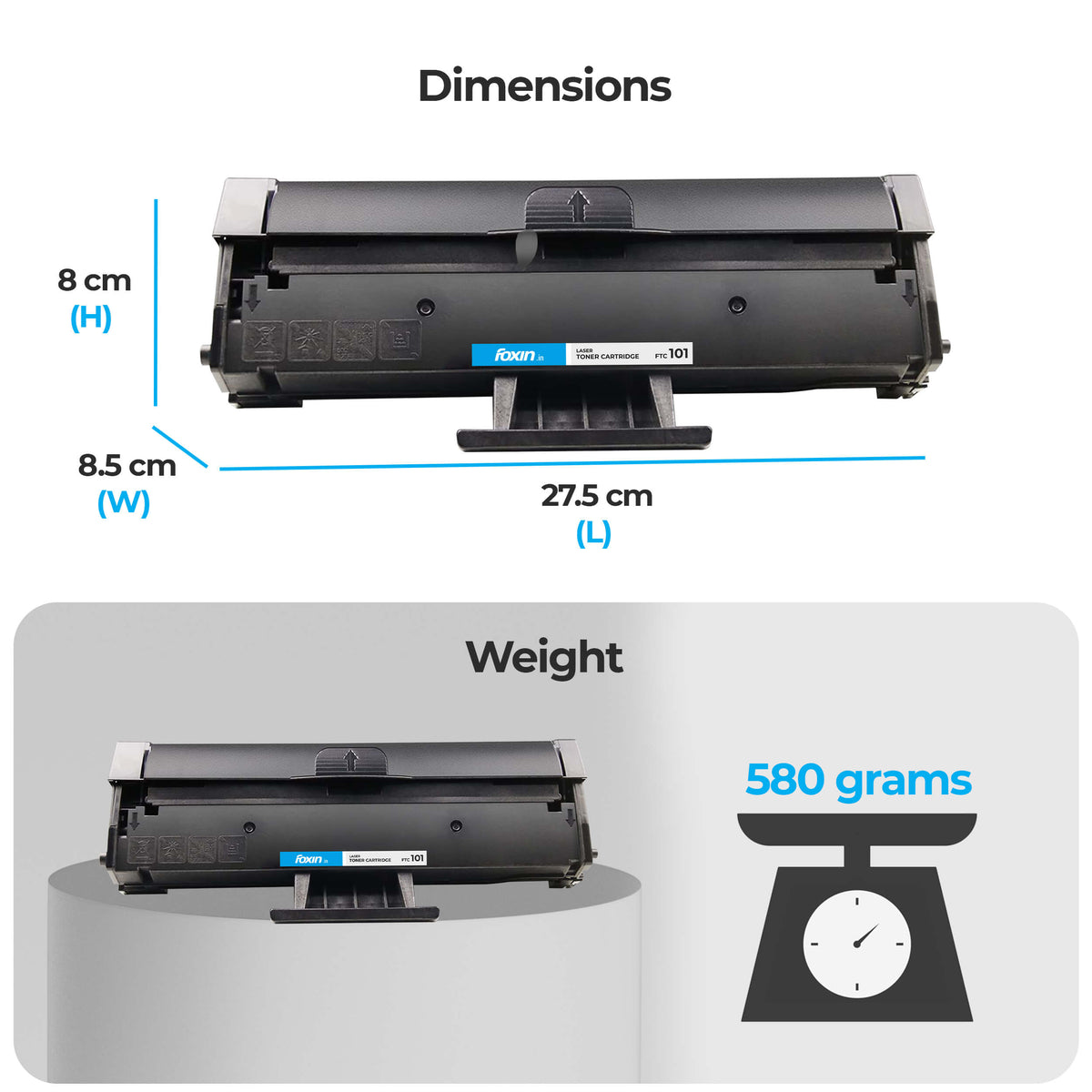 Foxin FTC 101 / 101S for MLT D101S Laser Toner Cartridge Use in  Samsung 101 ML 2161 /2162 /2163 /2164 /2165 /2165W /2166 /2166W /2168 /3401 /3405 /3400 /SF 760P /SF 761 Printers