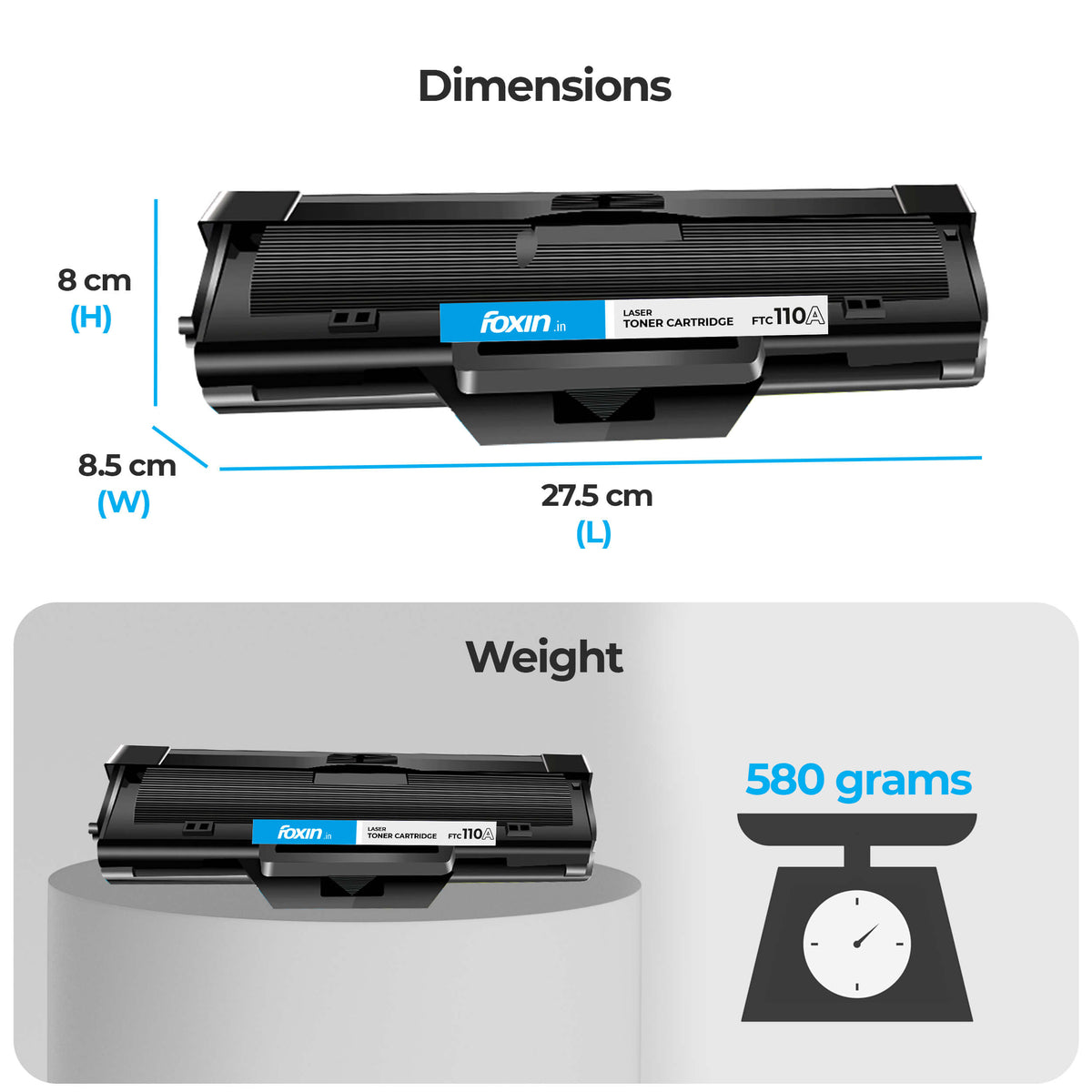 Foxin FTC-110A Laser Printer Cartridge Compatible with HP Laserjet 108A, 108W, 136A, 136W, 136NW, 138P,138PN,138PNW | Black