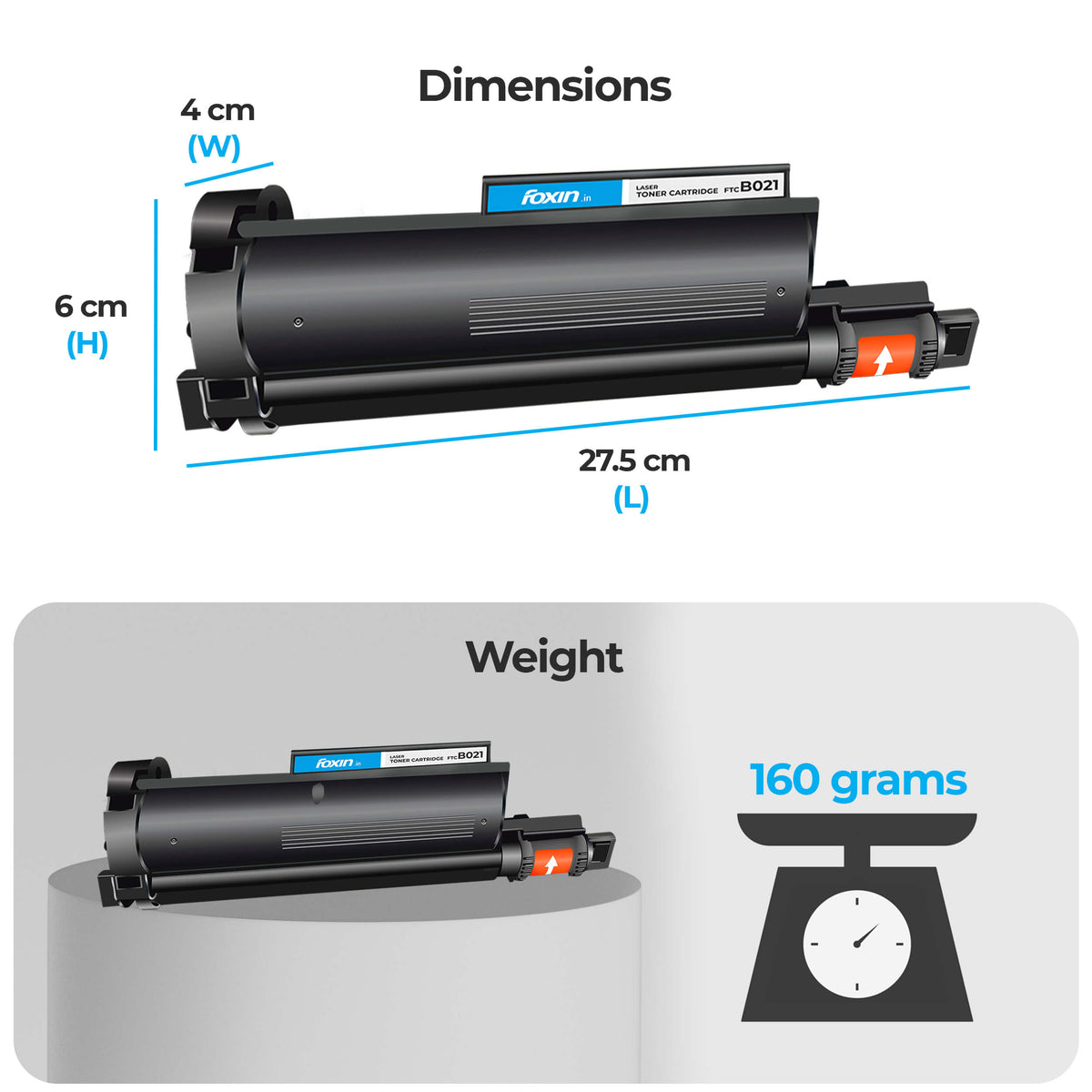 Foxin FTC B021 Toner Cartridge for Brother TN B021 Compatible with DCP-B7500D, DCP-B7535DW, HL-B2000D, HL-B2080DW, MFC-B7715DW &amp; more | 1pc