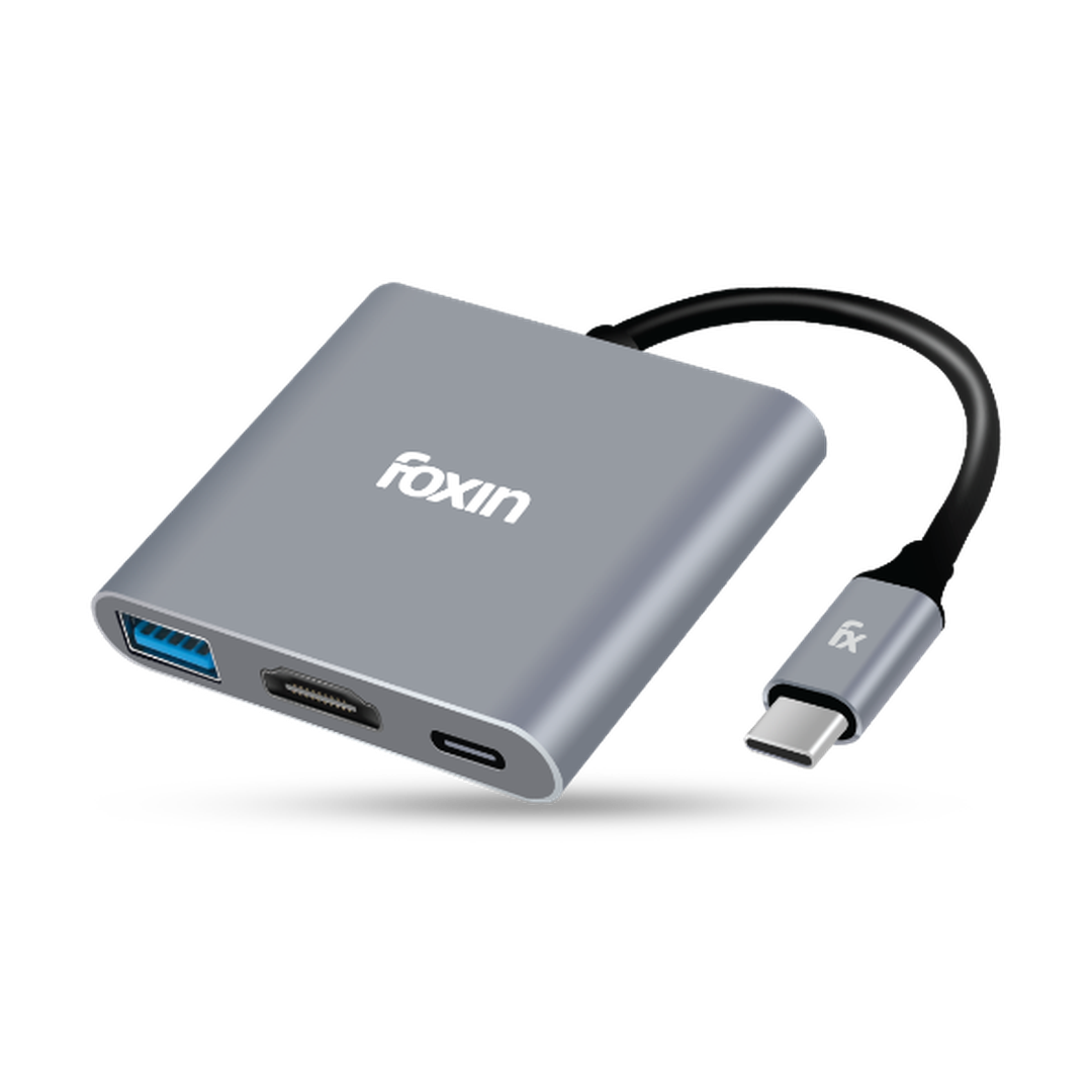 Hub 3 In 1 Foxin 3-in-1 C Hub | Type-C Multiport Adapter