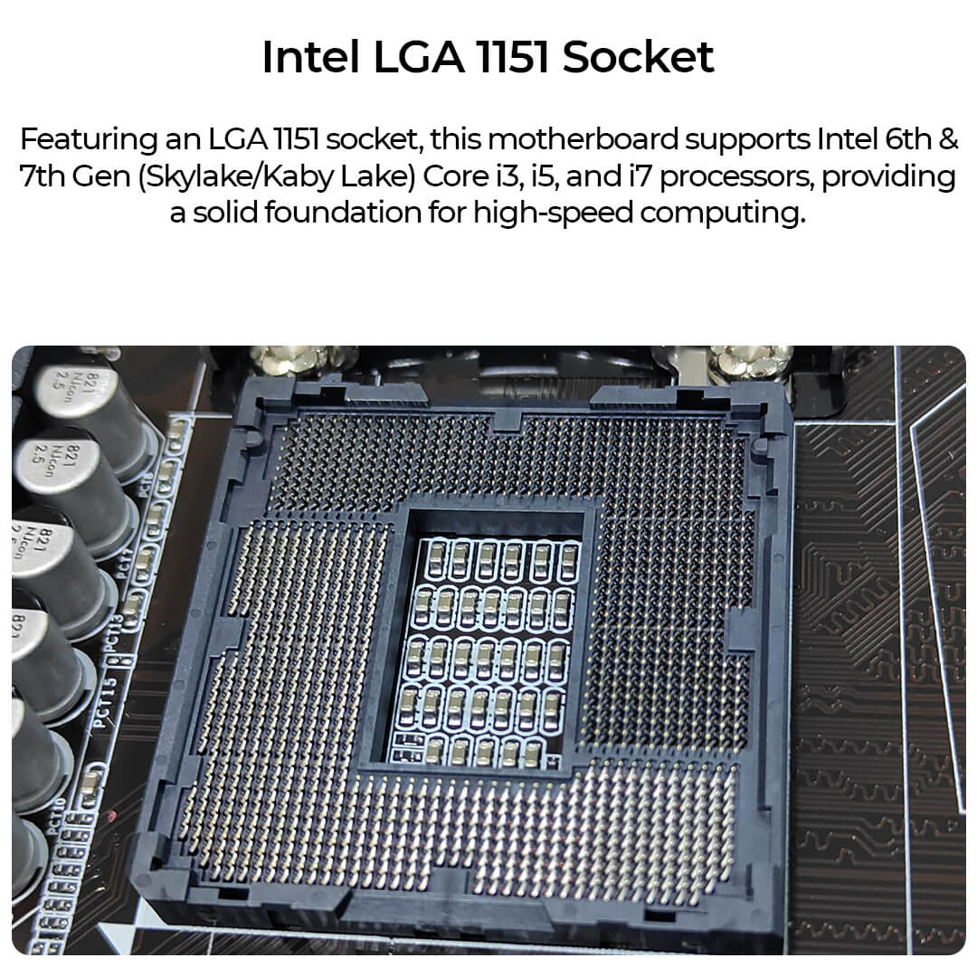 FOXIN H110 Motherboard PRIME - LGA 1151 Socket with H110 Chipset | Dual Channel DDR4 Max Memory Upto 32GB (16GB x 2) | NVME Port | CPU Supports 6, 7, 8th Generation, Intel 14nm CPUs i3/i5/i7 | For PC