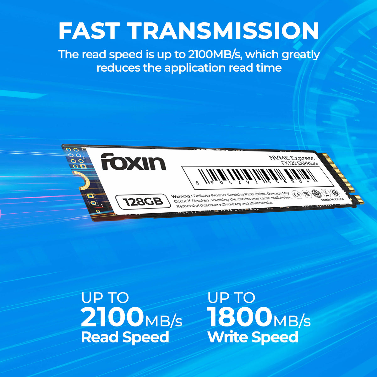 Foxin FX 128 EXPRESS NVME SSD with ultra responsible performance | Read upto 2100MB/sec | Write upto 1800MB/sec, | Micron Chipset | SMI controller