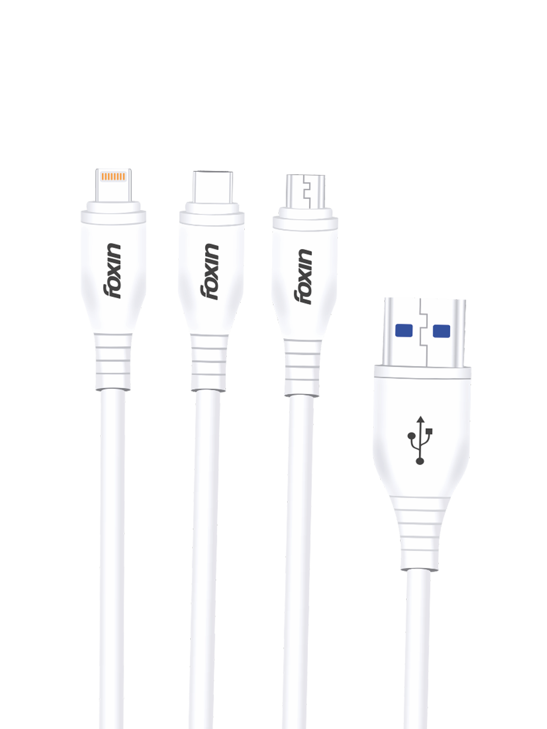 Foxin FLAT Premium USB to Type-C 1.2 mt 480 mbps Charge & Sync Cable with  Reversible USB-A Connector | Dual Colour | Compatible with Mobile Phone 